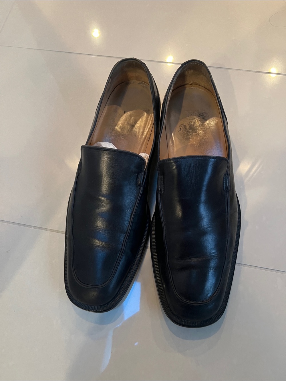 Bruno Magli Black Leather Slip-On Loafers